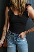 Ruffle Strap Scoop Neck Sleeveless Tank Top