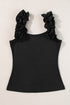 Ruffle Strap Scoop Neck Sleeveless Tank Top