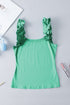 Ruffle Strap Scoop Neck Sleeveless Tank Top