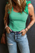 Ruffle Strap Scoop Neck Sleeveless Tank Top