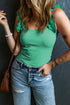 Ruffle Strap Scoop Neck Sleeveless Tank Top