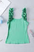 Ruffle Strap Scoop Neck Sleeveless Tank Top
