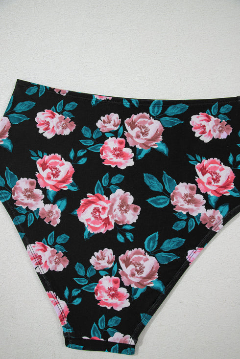 Ruffle Strap Square Neck High Waist Bikini Set