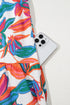 Ruffle Strap Tropical Print Tiered Maxi Dress