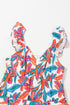 Ruffle Strap Tropical Print Tiered Maxi Dress