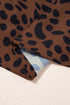Ruffle Trim Button Front Animal Print Blouse