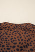 Ruffle Trim Button Front Animal Print Blouse
