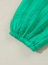 Ruffle Trim Button Front Drawstring Waist Tiered Mini Dress