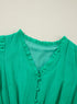 Ruffle Trim Button Front Drawstring Waist Tiered Mini Dress