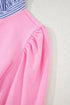 Ruffle Trim Collar Puff Sleeve Pullover Top
