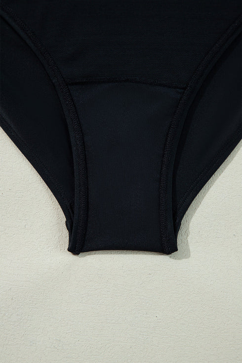 Ruffle Trimmed Surplice Neck One Piece Swimsuit