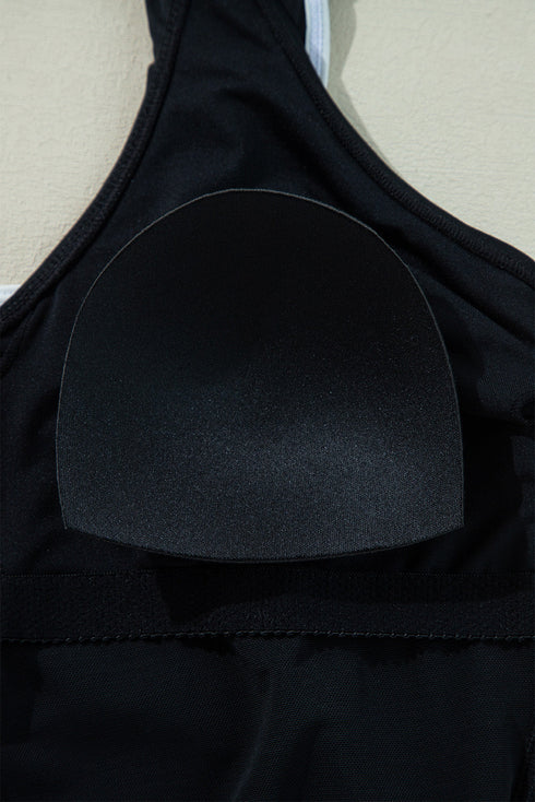 Ruffle Trimmed Surplice Neck One Piece Swimsuit