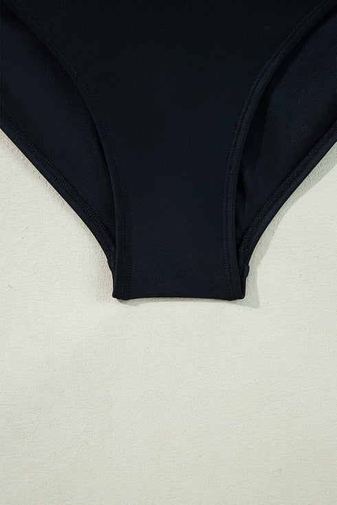 Ruffle Trimmed Surplice Neck One Piece Swimsuit