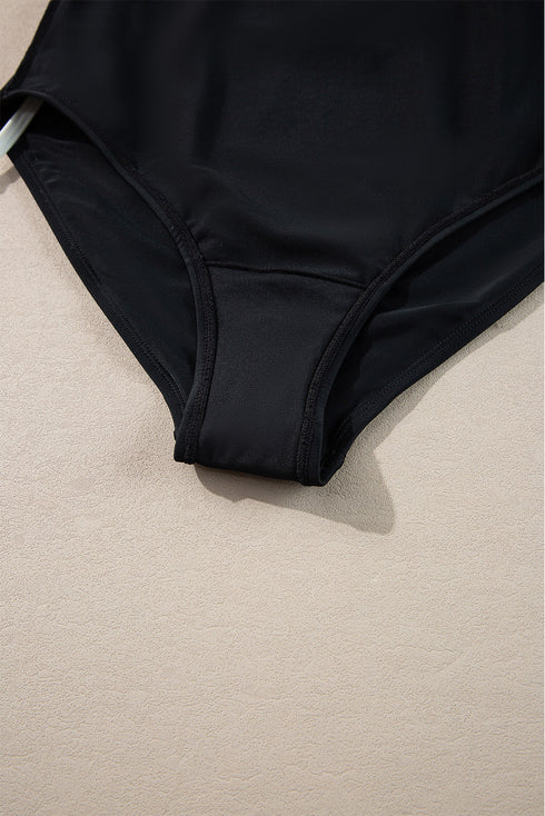 Ruffle Trimmed Surplice Neck One Piece Swimsuit