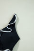 Ruffle Trimmed Surplice Neck One Piece Swimsuit