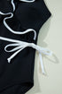 Ruffle Trimmed Surplice Neck One Piece Swimsuit