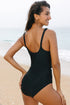 Ruffle Trimmed Surplice Neck One Piece Swimsuit