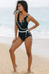 Ruffle Trimmed Surplice Neck One Piece Swimsuit