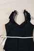 Ruffle Trimmed Surplice Neck One Piece Swimsuit