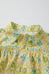Ruffled Balloon Sleeve Printed Button Down Shirt
