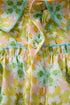 Ruffled Balloon Sleeve Printed Button Down Shirt