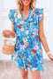 Ruffled Cap Sleeve Tiered Floral Print Dress