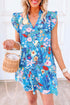 Ruffled Cap Sleeve Tiered Floral Print Dress