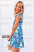 Ruffled Cap Sleeve Tiered Floral Print Dress