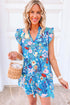 Ruffled Cap Sleeve Tiered Floral Print Dress