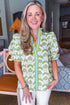 Ruffled Collar Puff Sleeve Floral Print Blouse