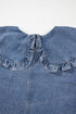 Ruffled Collared Puff Sleeve Denim H Line Mini Dress