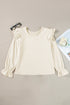 Ruffled Flounce Sleeve Corduroy Southern Belle Blouse