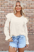 Ruffled Flounce Sleeve Corduroy Southern Belle Blouse