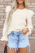 Ruffled Flounce Sleeve Corduroy Southern Belle Blouse