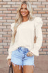 Ruffled Flounce Sleeve Corduroy Southern Belle Blouse