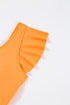 Ruffled Flutter Sleeve Tie Waist One Piece Swimsuit