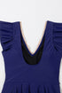 Ruffled Lace Trim Short Sleeve V Neck Swim Dress