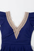 Ruffled Lace Trim Short Sleeve V Neck Swim Dress