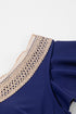 Ruffled Lace Trim Short Sleeve V Neck Swim Dress