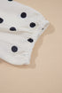 Ruffled Peter Pan Collar Dot Print Tie Front Blouse