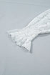 Ruffled Round Neck Long Flounce Sleeve Sheer Lace Blouse