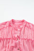 Ruffled Short Sleeve Button Front Denim Mini Dress