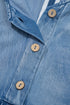 Ruffled Short Sleeve Button V Neck Wide Leg Denim Jumpsuit