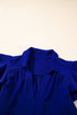 Ruffled Short Sleeve Colla V Neck Tie Midi Dress