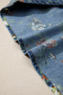 Ruffled Short Sleeve Floral Print Western Denim Top