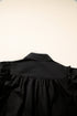 Ruffled Shoulder Puff Sleeve Button Down Shirt
