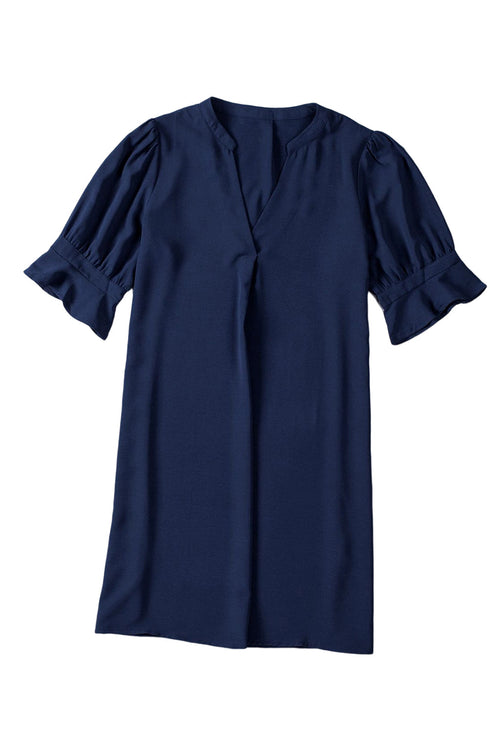 Ruffled Sleeve Shift Dress