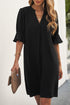 Ruffled Sleeve Shift Dress