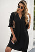 Ruffled Sleeve Shift Dress