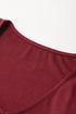 Ruffled Sleeve Slim Fit V Neck Stretch Viscose Top